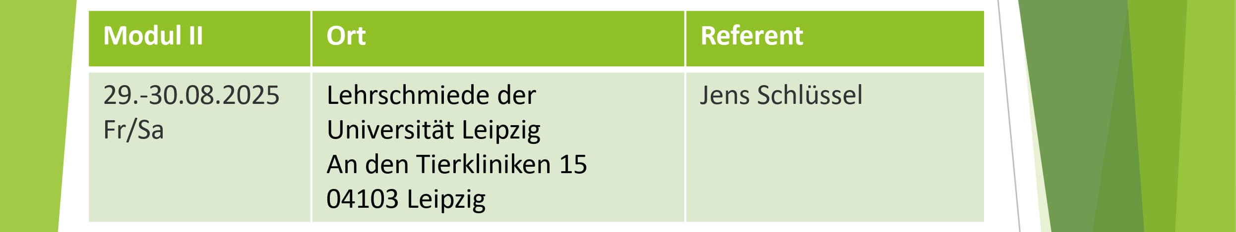 EDHV Ausbildungsreihe MII Leipzig 2025