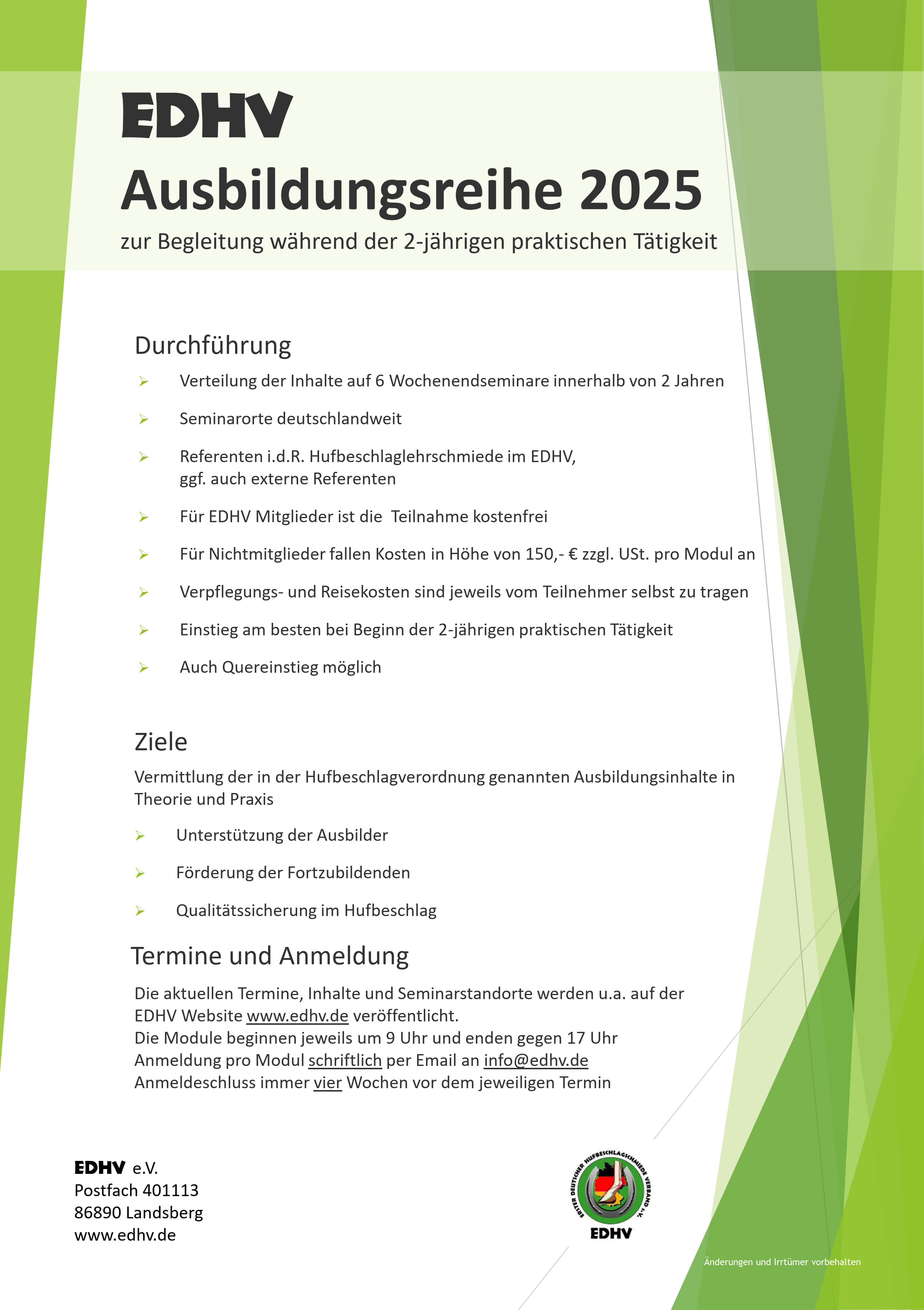 EDHV Ausbildungsreihe 2025 T chronologisch 2025 1 300